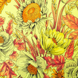 Citron floral scarf