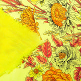 Citron floral scarf