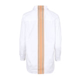 Camisa blanca cinta raya salmón