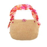 PINK STONE RAFFIA BAG