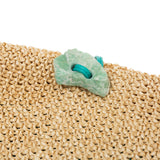 BLUE STONE RAFFIA BAG