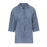 Kaisa blue suede frock coat