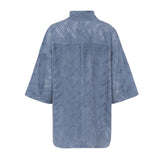 Kaisa blue suede frock coat