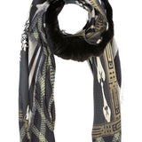 Pañuelo fancy orylag black white