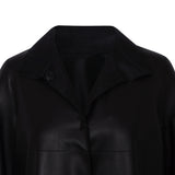Florence black nappa frock coat