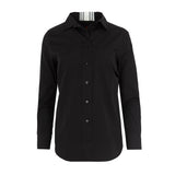 Black shirt with striped ribbon