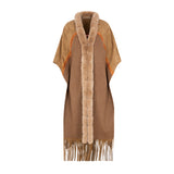 Poncho capa camel