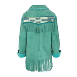 Chaqueta fleco verde