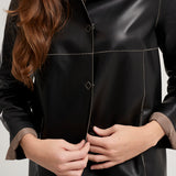 Florence black nappa frock coat