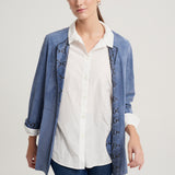 Francine Suede Blue Frock Coat