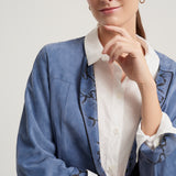 Francine Suede Blue Frock Coat
