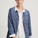 Francine Suede Blue Frock Coat