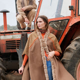 Poncho capa camel