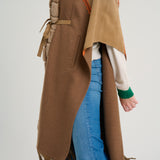 Poncho capa camel