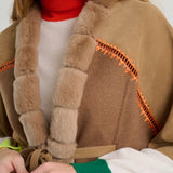 Poncho capa camel