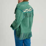 Chaqueta fleco verde