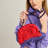 Bolso tricot rojo/fucsia