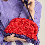 Bolso tricot rojo/fucsia