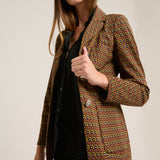Brown Jacquard Jacket