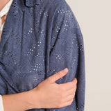 Kaisa blue suede frock coat