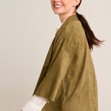 Kaisa green suede frock coat