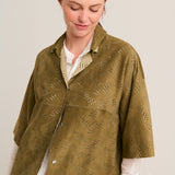 Kaisa green suede frock coat