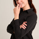 Black shirt with striped ribbon