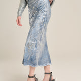 Marble silk skirt