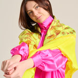 Citron floral scarf