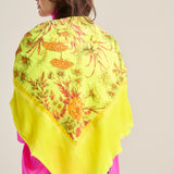 Citron floral scarf