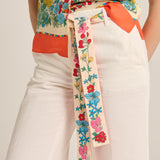 Orange floral tennis band