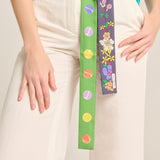 Green floral tennis band