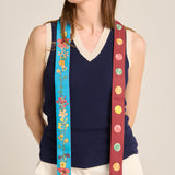 Floral garnet tennis band