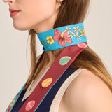 Floral garnet tennis band