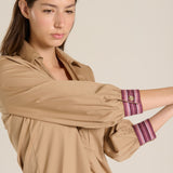 Camisa camel raya lavanda