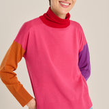 Jersey cuello vuelto rosa