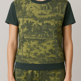 Jersey toile de jouy verde