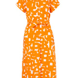 Orange print dress