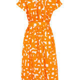 Orange print dress