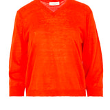 Red V-neck sweater