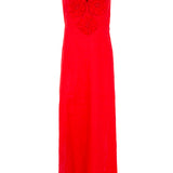 Red linen dress