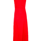 Red linen dress