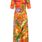Brown floral dress