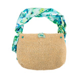 BLUE STONE RAFFIA BAG