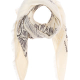 Hachico Bico White Gray Scarf