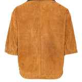Chaqueta piel camel/black