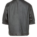 Chaqueta piel camel/black