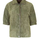 Chaqueta piel kaki/brown