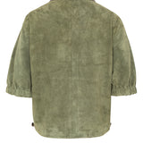 Chaqueta piel kaki/brown