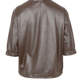 Chaqueta piel kaki/brown